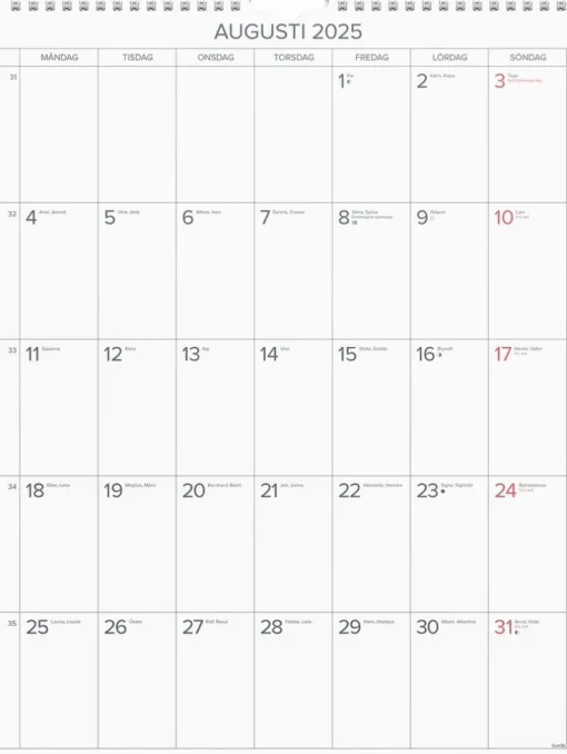 Väggkalender 2025 Stora Månadskalendern